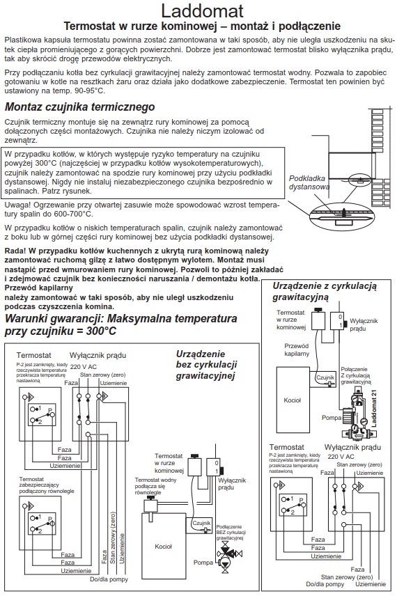 LADDOMAT instrukcja montażu termostatu spalinowego
